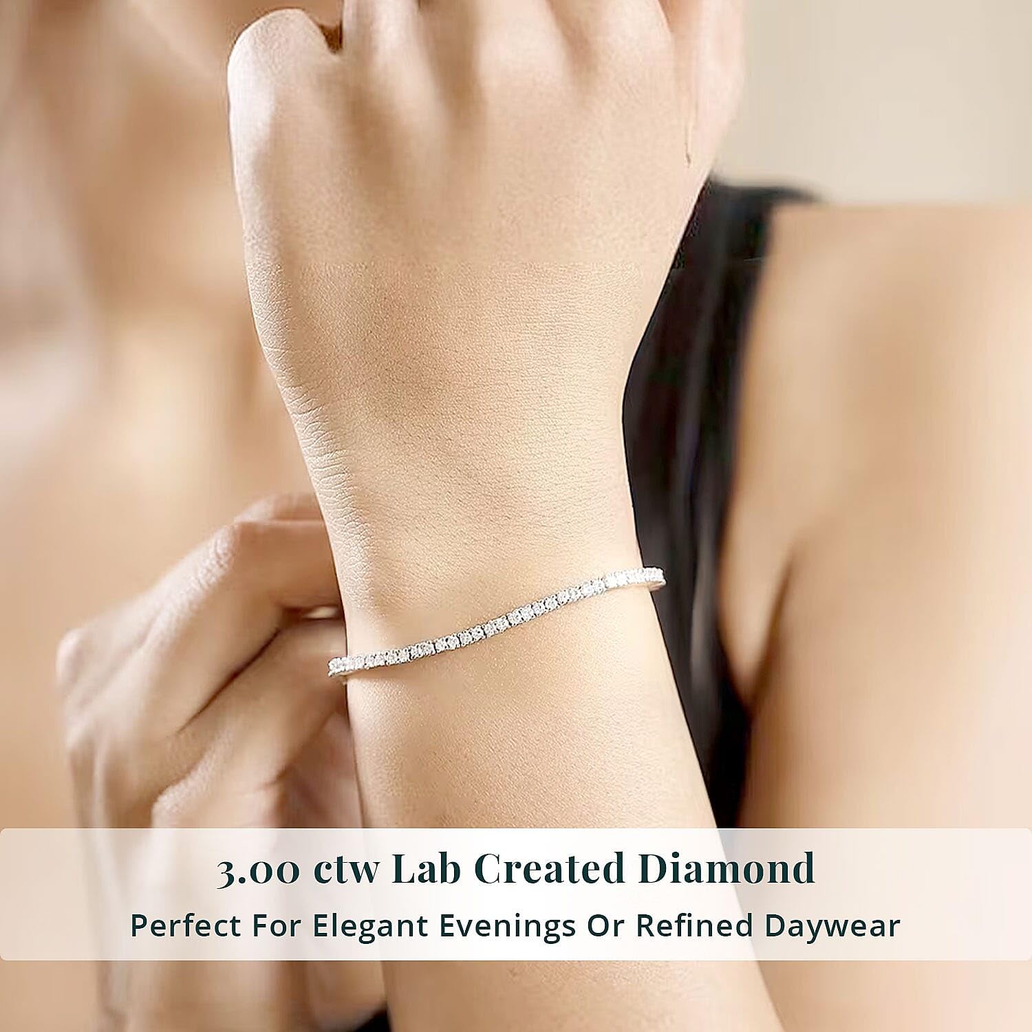 SHOP LC DELIVERING JOY Luxuriant Lab Grown Diamond EF VS 3.00 ctw Tennis Bracelet in Rhodium Over Sterling Silv 7.25 In Christmas Gifts - Image 2