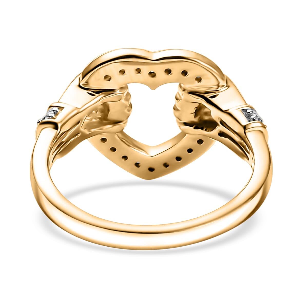 SHOP LC DELIVERING JOY Luxuriant Lab Grown Diamond G-H, SI 0.25 Ct Embrace of Love Ring in 18 K Vermeil Yellow Gold Plated Sterling Silver Size 5 Birthday Gifts - Image 4