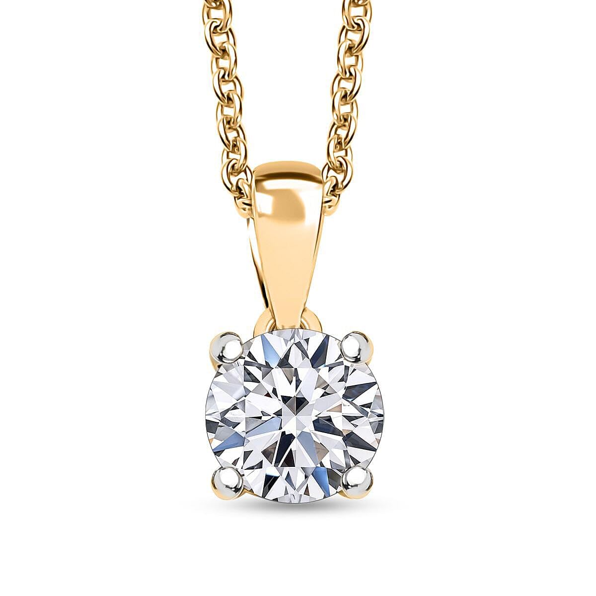 SHOP LC DELIVERING JOY Luxuriant Lab Grown Diamond G-H SI 1 ctw Pendant Necklace in 14K Yellow Gold 20 Inches Christmas Gifts