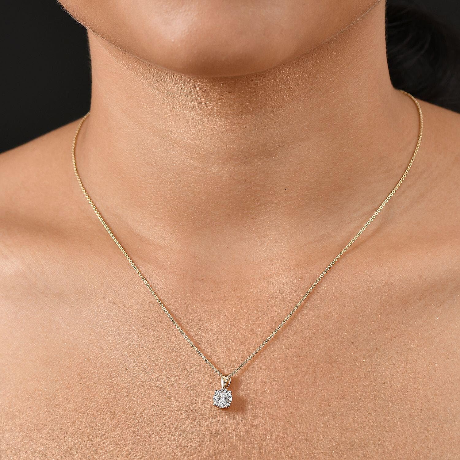 SHOP LC DELIVERING JOY Luxuriant Lab Grown Diamond G-H SI 1 ctw Pendant Necklace in 14K Yellow Gold 20 Inches Christmas Gifts - Image 2