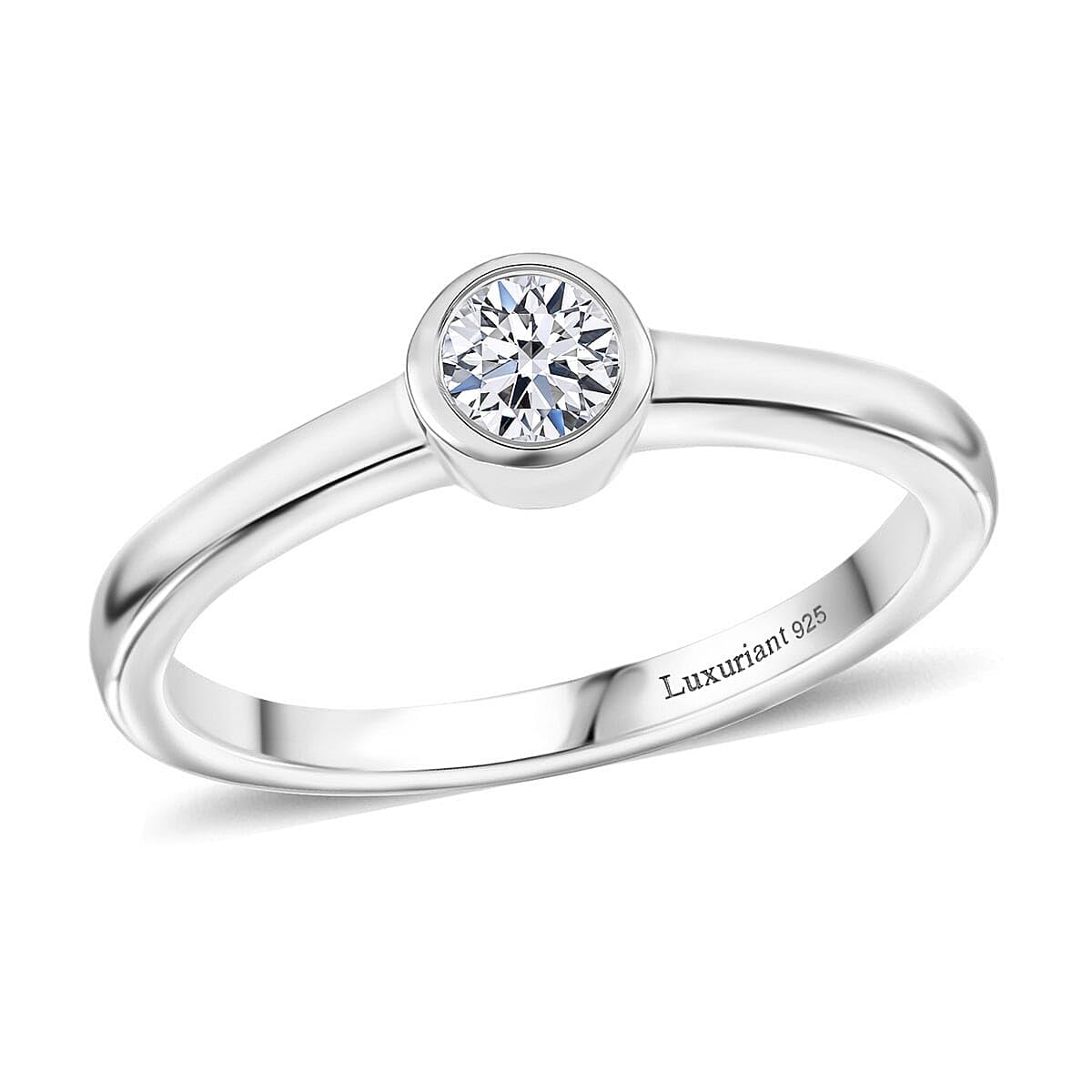 SHOP LC DELIVERING JOY Luxuriant Lab Grown Diamond GH SI 0.25 ctw Solitaire Ring in Rhodium Over Sterling Silver Size 8 Christmas Gifts
