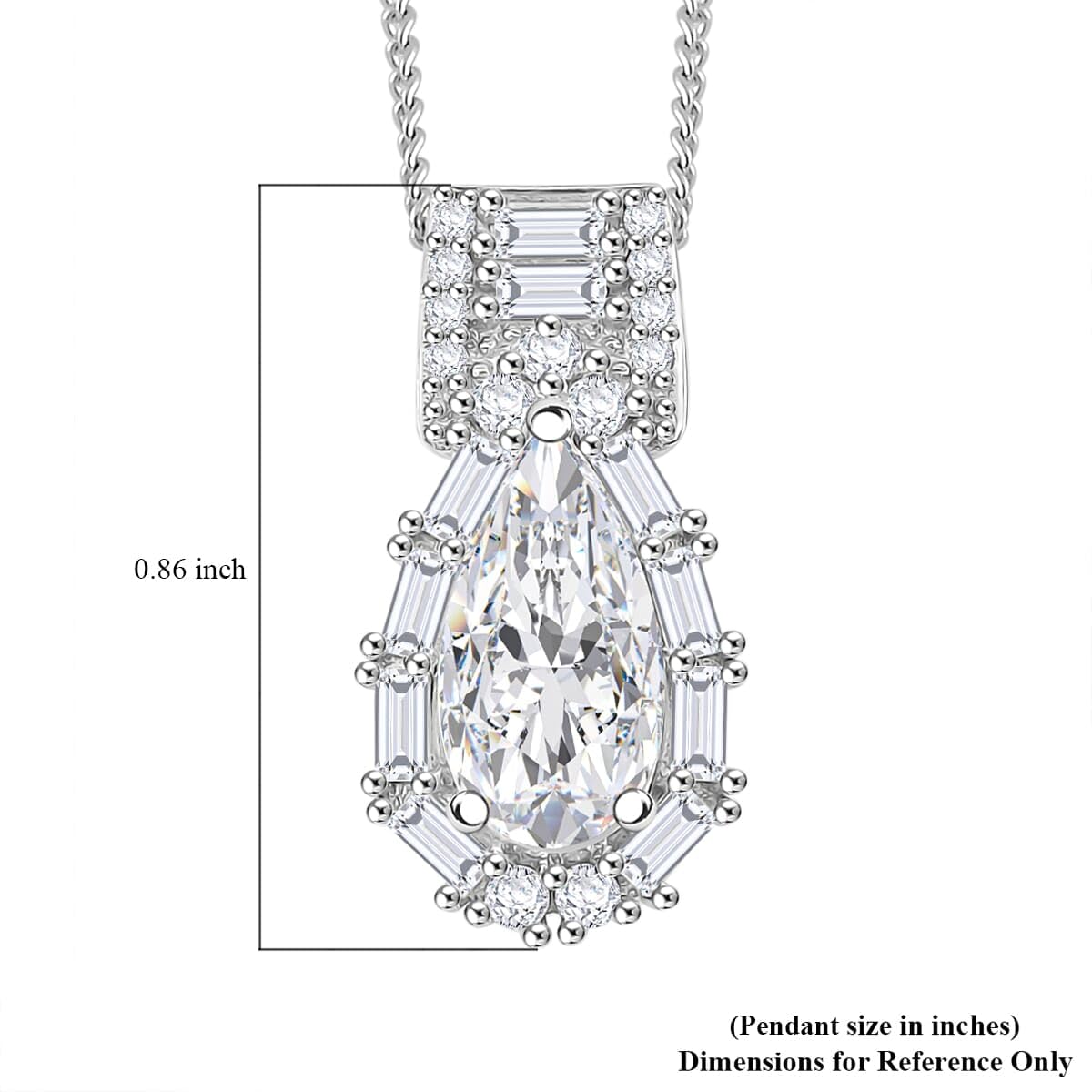 SHOP LC DELIVERING JOY Moissanite 2.60 ctw Pendant Necklace in Rhodium Plated Sterling Silver 20 Inches Birthday Christmas Gifts - Image 6