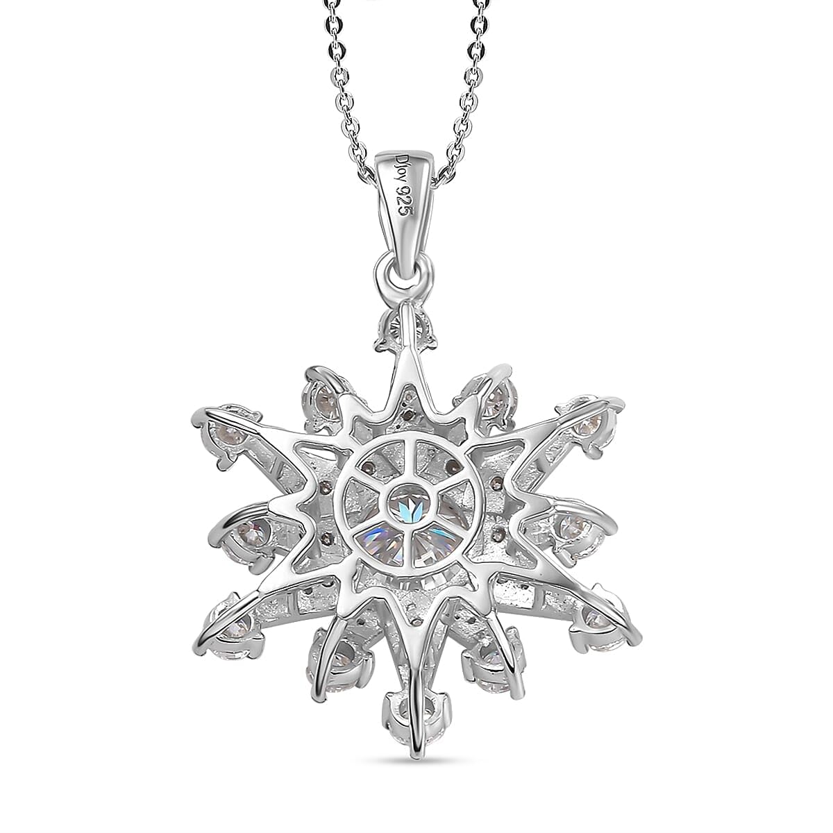 SHOP LC DELIVERING JOY Moissanite 925 Sterling Silver Rhodium Plated Pendant Necklace for Women Jewelry Birthday Gifts Size 20 Inches Ct 2.95 - Image 5