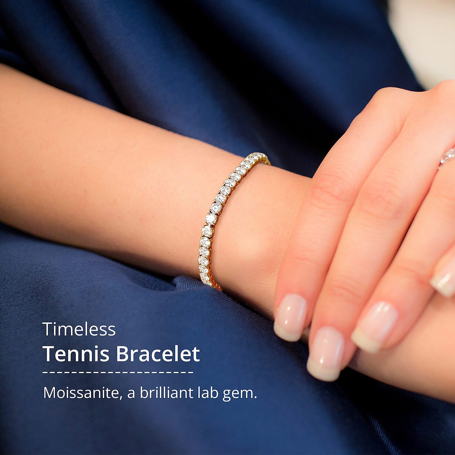 SHOP LC DELIVERING JOY Moissanite Tennis Bracelets for Women Platinum/Gold Over 925 Sterling Silver Moissanite Bracelets for Women (6.50-8.0 In) 4.90 ctw Birthday Christmas Gifts for Women - Image 2