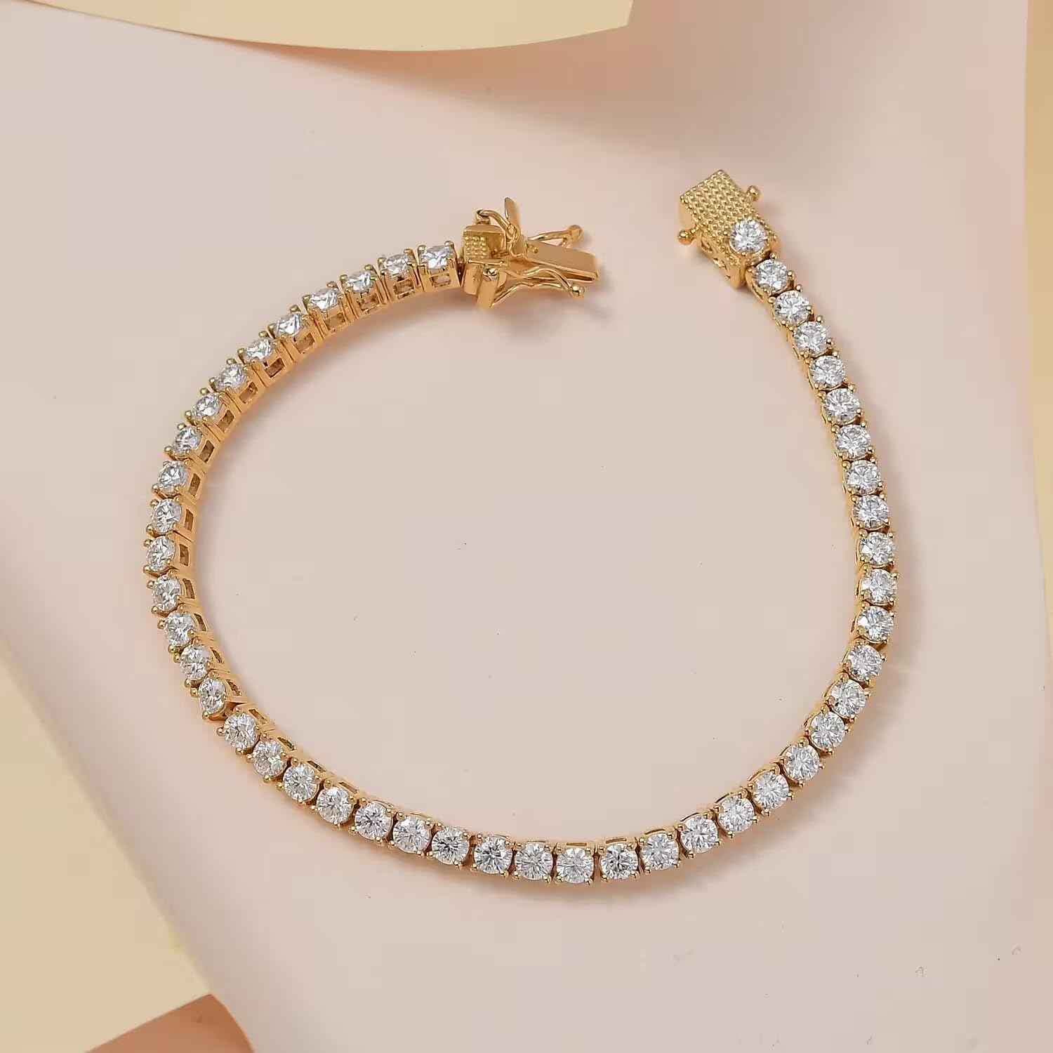 SHOP LC DELIVERING JOY Moissanite Tennis Bracelets for Women Platinum/Gold Over 925 Sterling Silver Moissanite Bracelets for Women (6.50-8.0 In) 4.90 ctw Birthday Christmas Gifts for Women - Image 6
