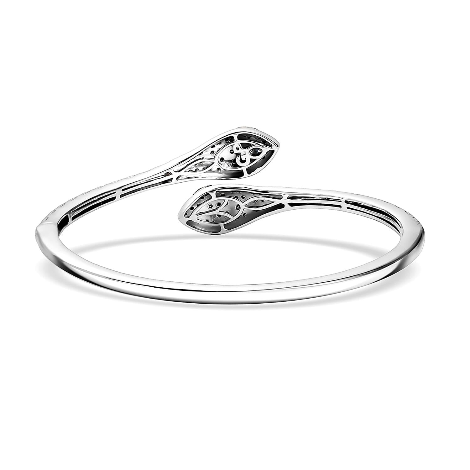 SHOP LC DELIVERING JOY Multi Diamond 1.00 ctw Serpent Bangle Bracelet in Rhodium Over Sterling Silver 7.25 In Christmas Gifts - Image 3