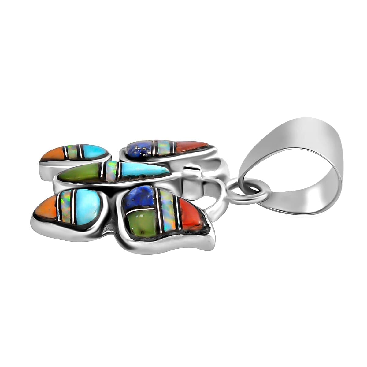 SHOP LC DELIVERING JOY Multi Gemstone Butterfly Pendant in 925 Sterling Silver - Cute Colorful Fashion Jewelry for Women - Christmas Gifts for Her - Image 2
