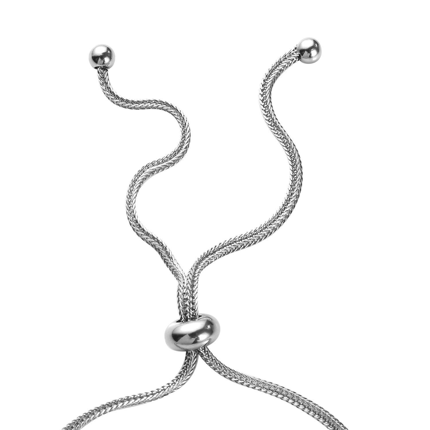 SHOP LC DELIVERING JOY Multi Gemstone Slider Chain Bolo Bracelet In Stainless Steel Adjustable Costume Unique Gifts for Women Jewelry Her - Image 5