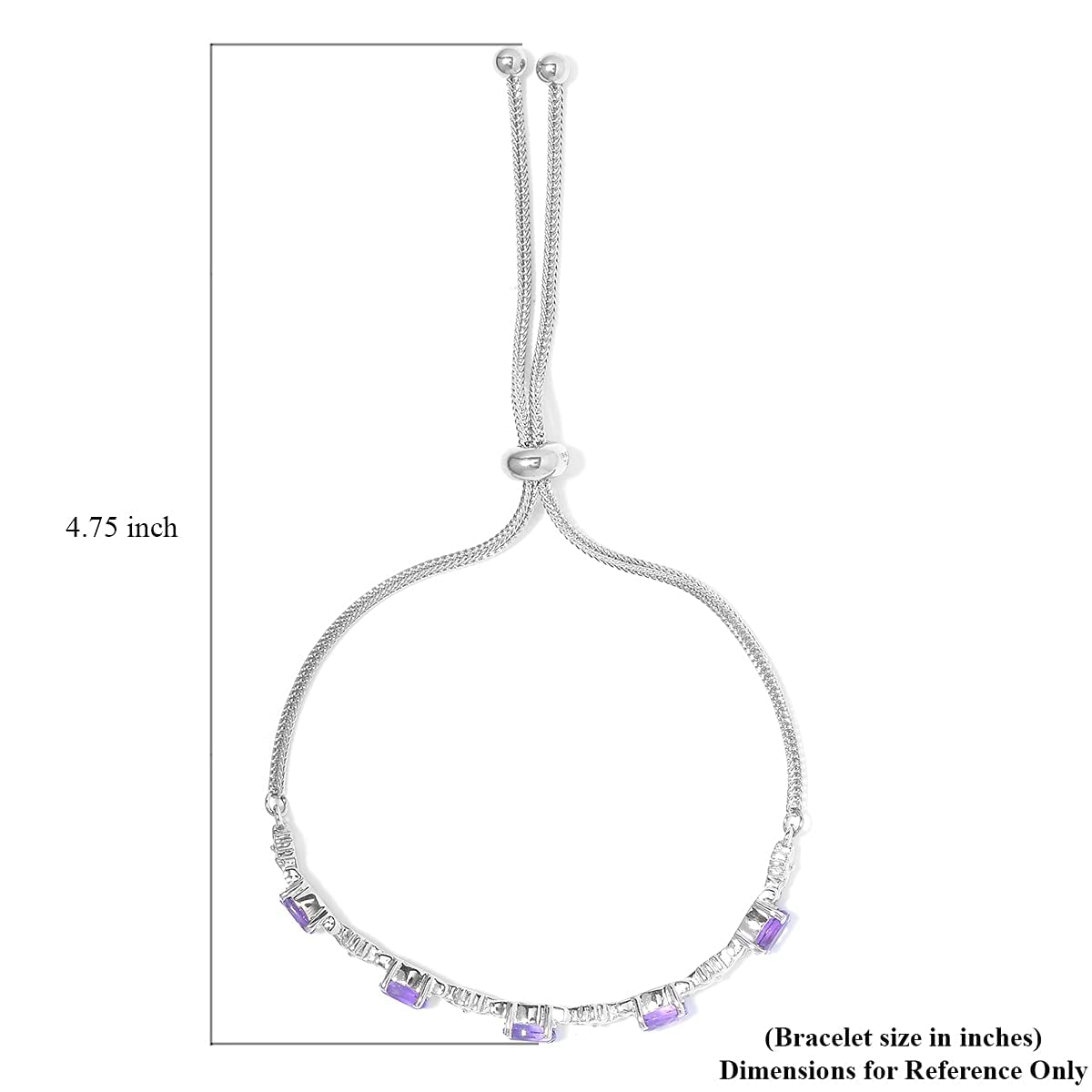 SHOP LC DELIVERING JOY Multi Gemstone Slider Chain Bolo Bracelet In Stainless Steel Adjustable Costume Unique Gifts for Women Jewelry Her - Image 8