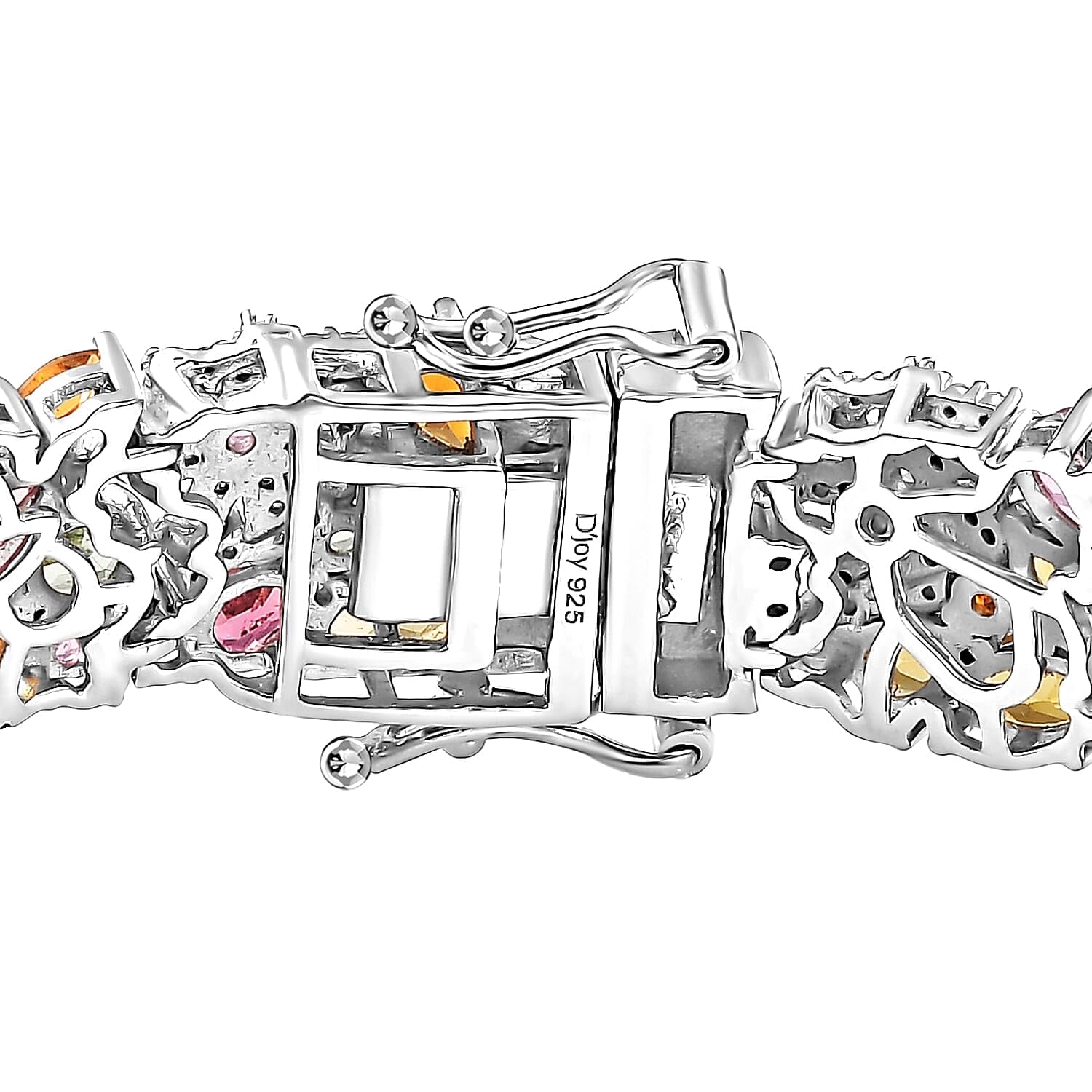 SHOP LC DELIVERING JOY Multi-Tourmaline Moissanite Oval 925 Sterling Silver Rhodium Plated Bracelet for Women Jewelry Birthday Christmas Gifts Size 7.25" Ct 13.72 - Image 4