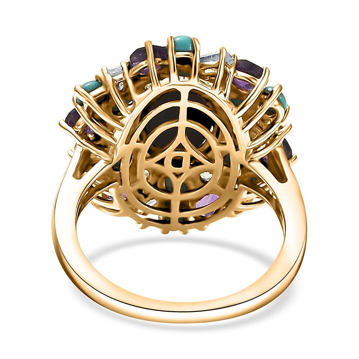 SHOP LC DELIVERING JOY Opal Triplet and Multi Gemstone 4.50 ctw Cosmic Bloom Ring in 18K Vermeil Yellow Gold Over Sterling Silver Size 7 Christmas Gifts - Image 3