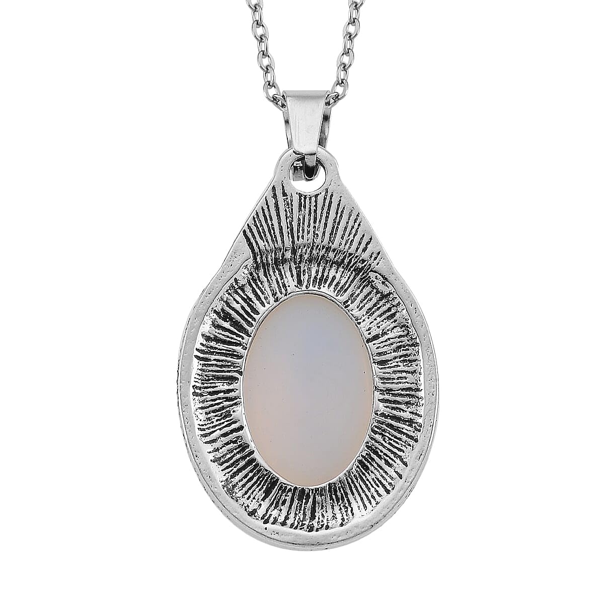 SHOP LC DELIVERING JOY Opalite 110.00 ctw Earrings and Pendant in Silvertone with Stainless Steel Necklace 20 Inches Christmas Gifts - Image 3