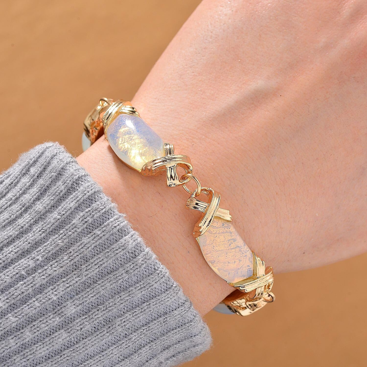 SHOP LC DELIVERING JOY Opalite 65.00 ctw Molto Kiss Bracelet in Goldtone 68In Christmas Gifts