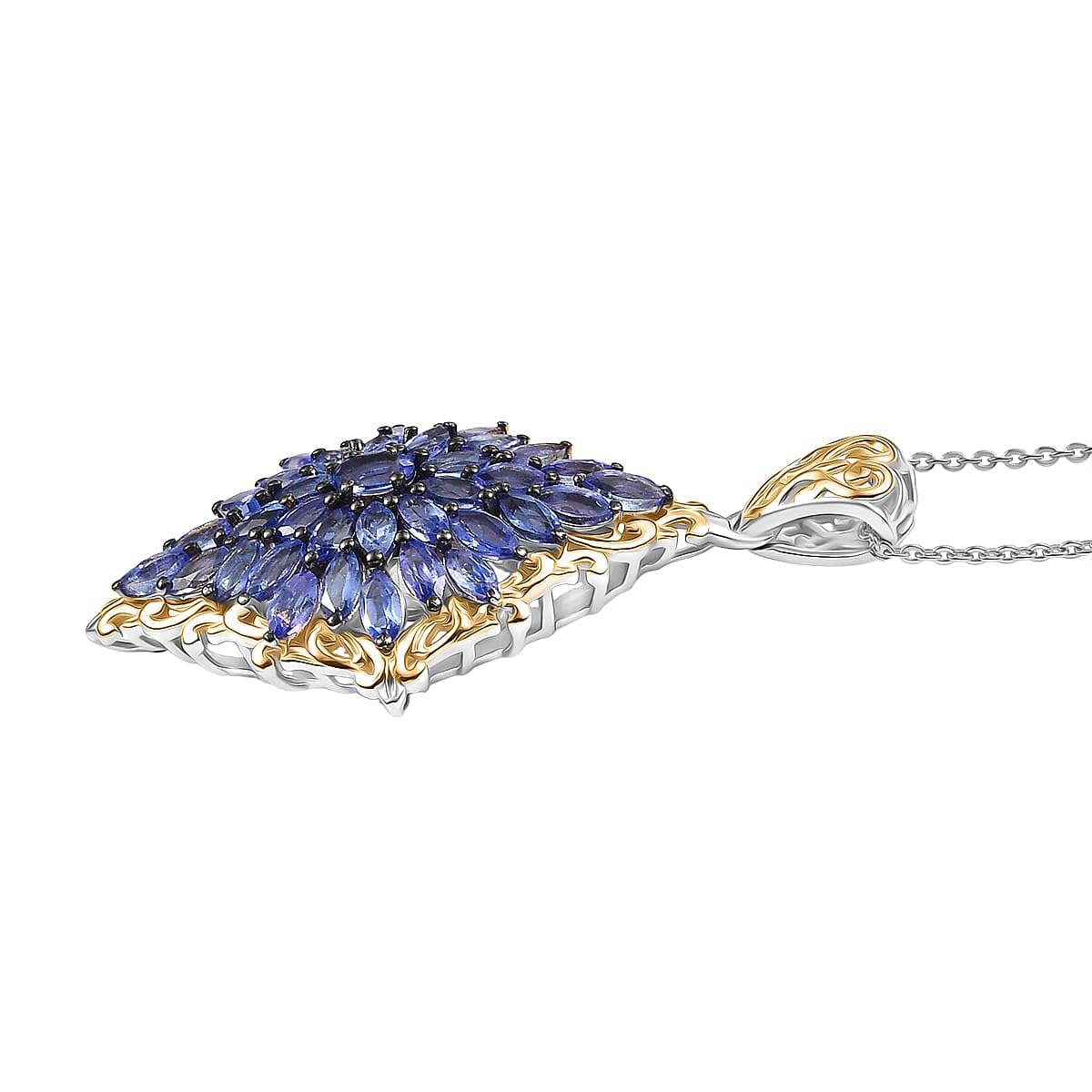 SHOP LC DELIVERING JOY Premium Tanzanite 3.65 ctw Victorian Era Pendant Necklace in 18K Vermeil Yellow Gold and Rhodium Over Sterling Silver 20 Inches Christmas Gifts - Image 3