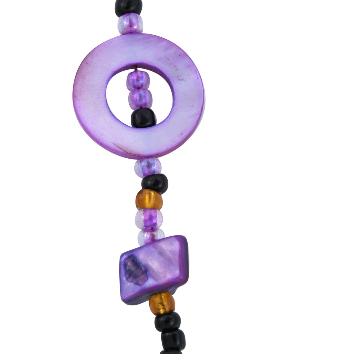 SHOP LC DELIVERING JOY Purple Multi Color Seed Bead Stone Chips Beaded Necklace for Women Jewelry Birthday Christmas Gifts for Women Size 40" Ct 0.01 - Image 6