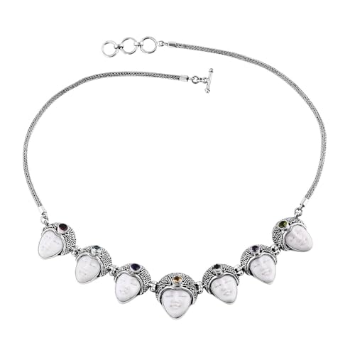 SHOP LC DELIVERING JOY Red Garnet Multi Gemstone 925 Sterling Silver Princess Necklace for Women Jewelry Birthday Christmas Gifts Size 20" Ct 2.87 - Image 6
