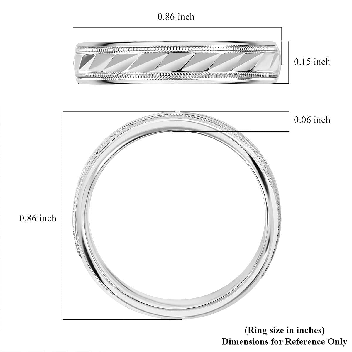 SHOP LC DELIVERING JOY Rhapsody 950 Platinum Diamond-Cut Timeless Harmony Band Ring Size 7 5.15 Grams Christmas Gifts - Image 3