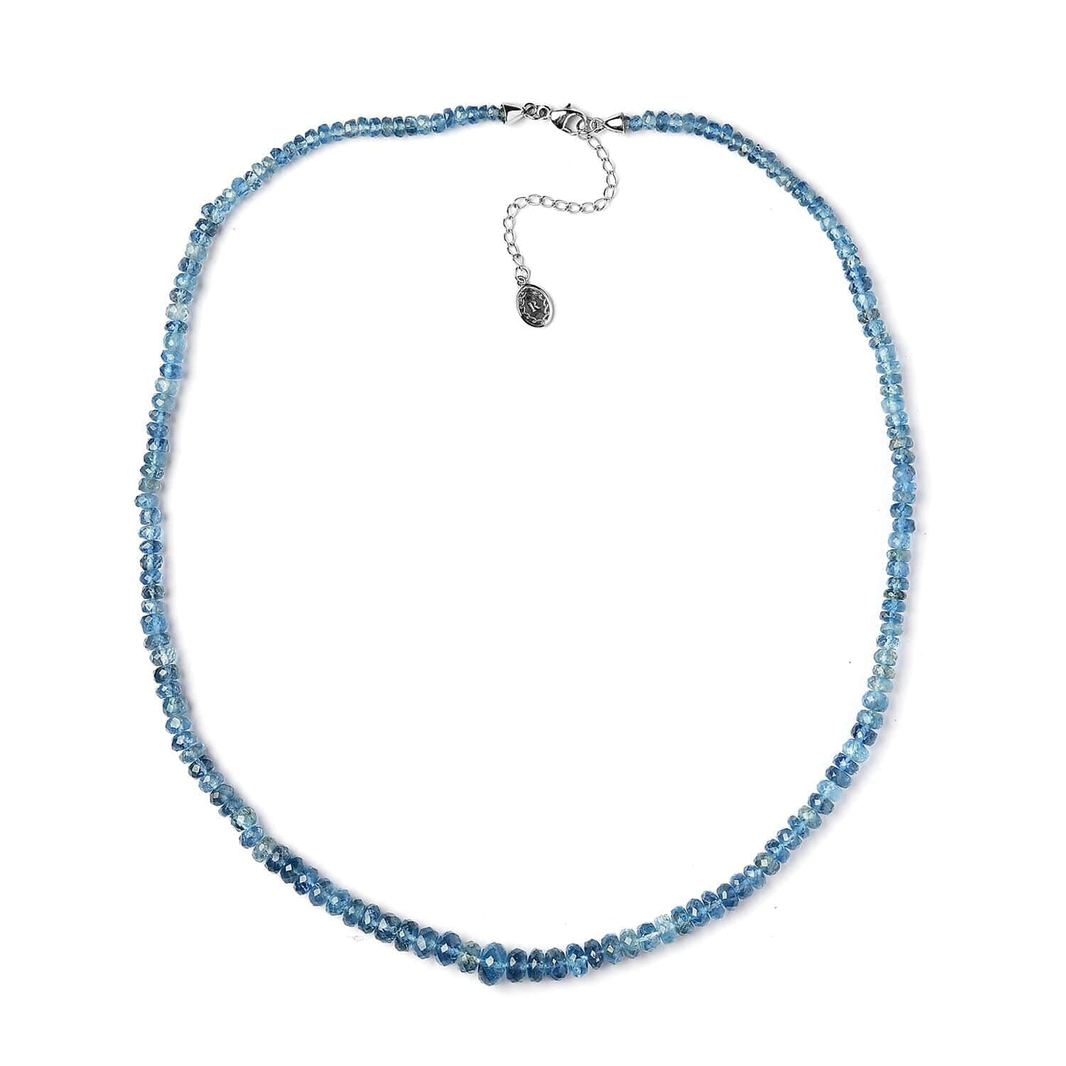 SHOP LC DELIVERING JOY RHAPSODY AAAA Blue Aquamarine Round 950 Platinum Beaded Necklace for Women Jewelry Birthday Christmas Gifts Size 18-20" Ct 60.02 - Image 4