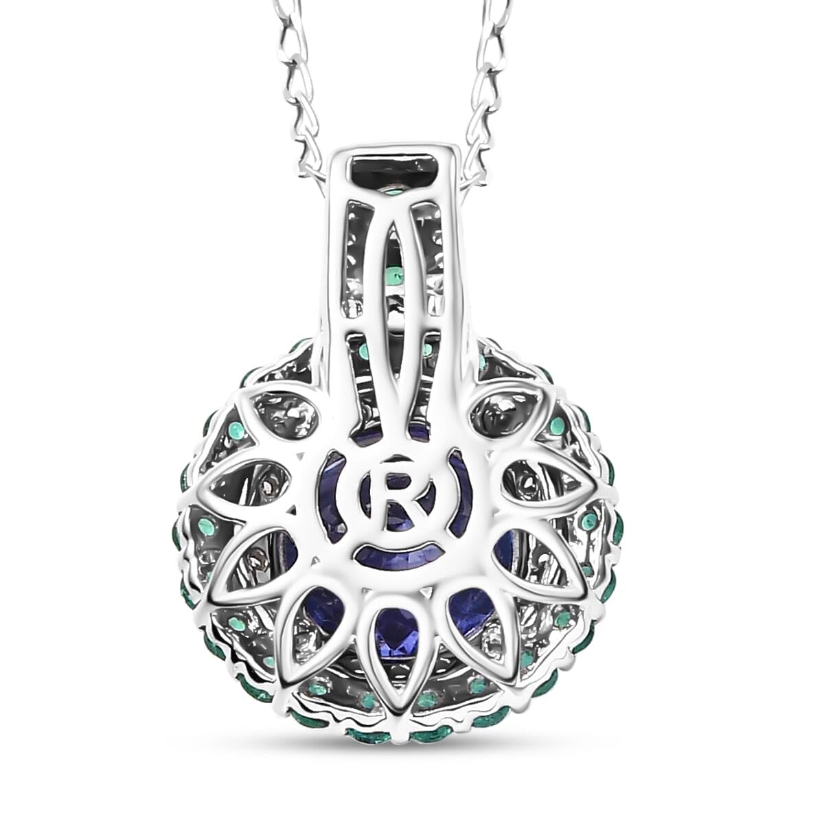SHOP LC DELIVERING JOY RHAPSODY AAAA Blue Tanzanite Emerald Round 950 Platinum Pendant Necklace for Women Jewelry Birthday Christmas Gifts Size 18" Ct 3.34 E-F Color VS Clarity - Image 5