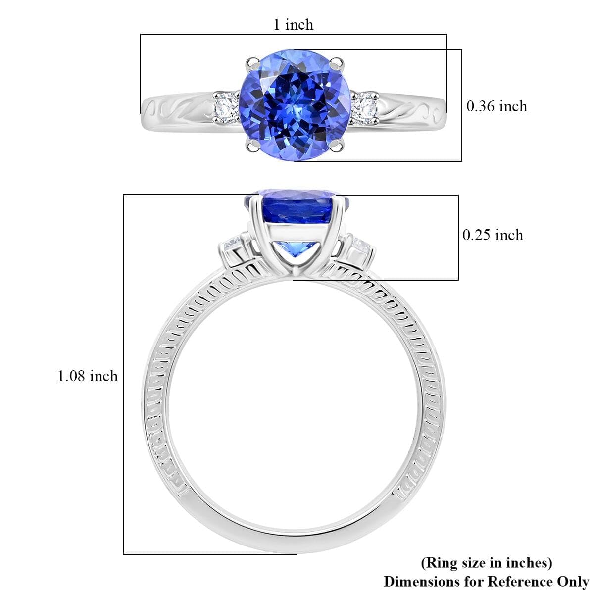 SHOP LC DELIVERING JOY RHAPSODY AAAA Blue Tanzanite White Diamond 950 Platinum Ring for Women Jewelry Ct 2.07 E-F Color VS Clarity Birthday Christmas Gifts - Image 5