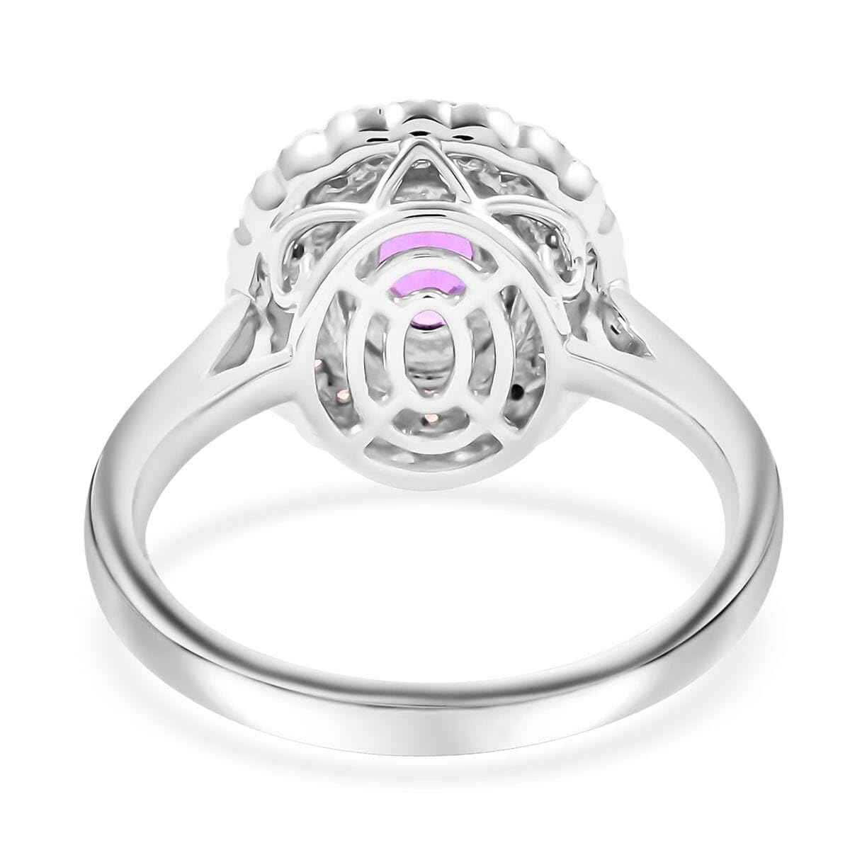 SHOP LC DELIVERING JOY RHAPSODY AAAA Purple Sapphire Pink Spinel Oval 950 Platinum Halo Ring for Women Jewelry Size 6 Ct 1.36 E-F Color VS Clarity Birthday Christmas Gifts - Image 5