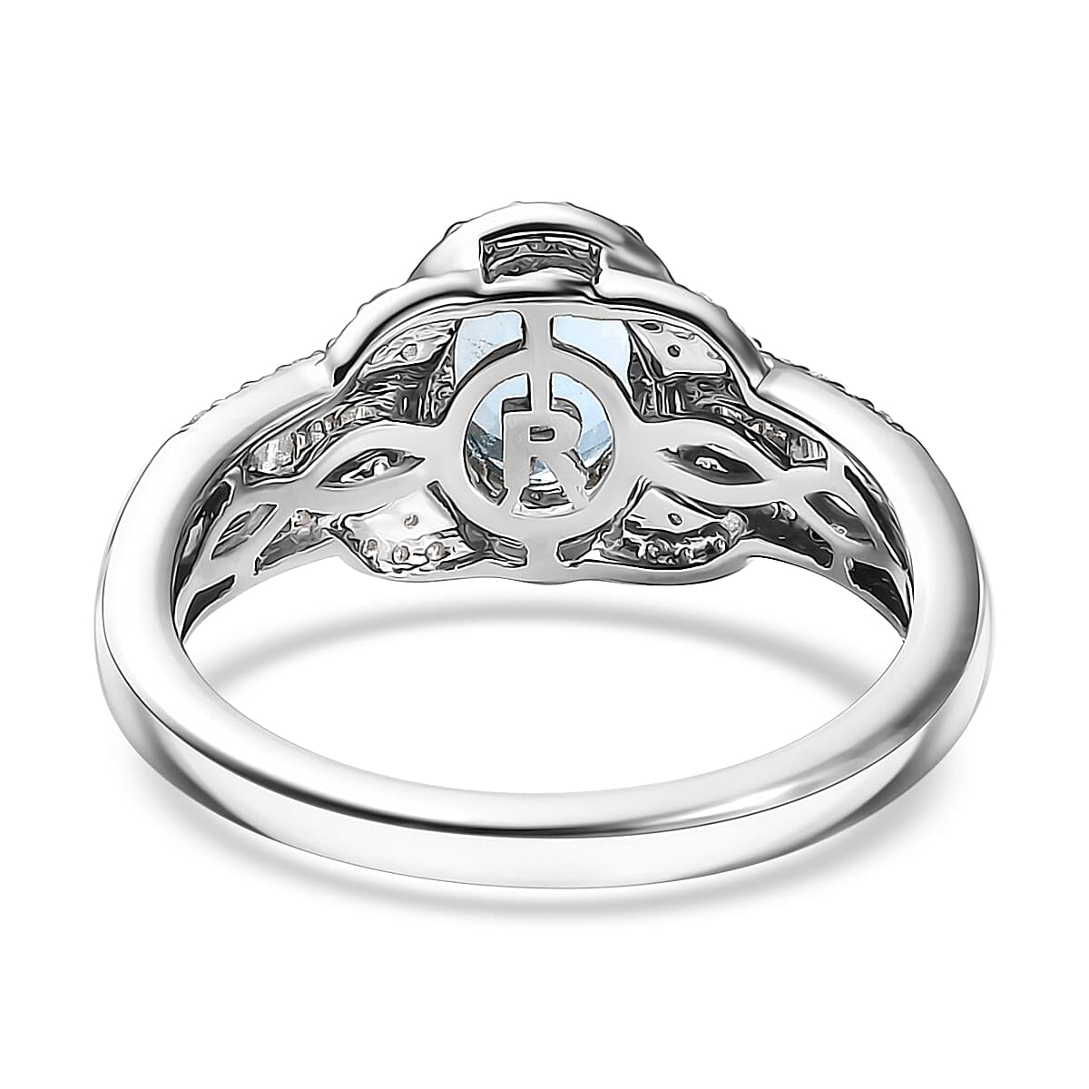 SHOP LC DELIVERING JOY Rhapsody AAAA Santa Maria Aquamarine and E-F VS2 Diamond 1.50 ctw Aquatic Majesty Ring in 950 Platinum Size 9 Christmas Gifts - Image 3