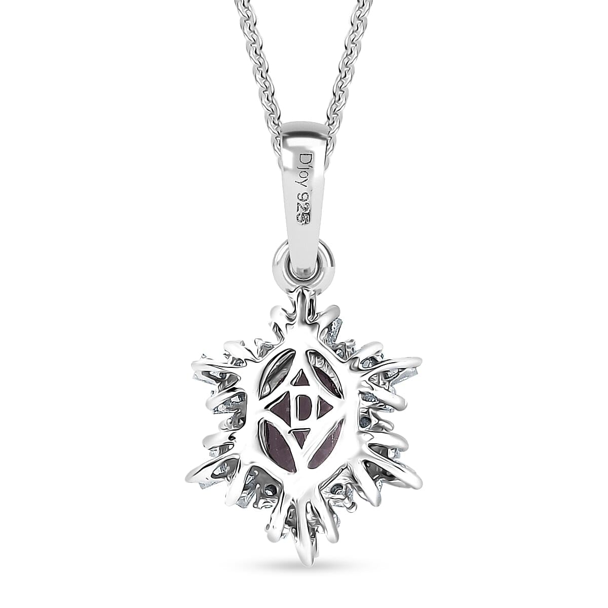 SHOP LC DELIVERING JOY Royal Lavender Spinel and Diamond 1.10 ctw Royal Rays Pendant Necklace in Rhodium Over Sterling Silver 20 Inches Christmas Gifts - Image 2