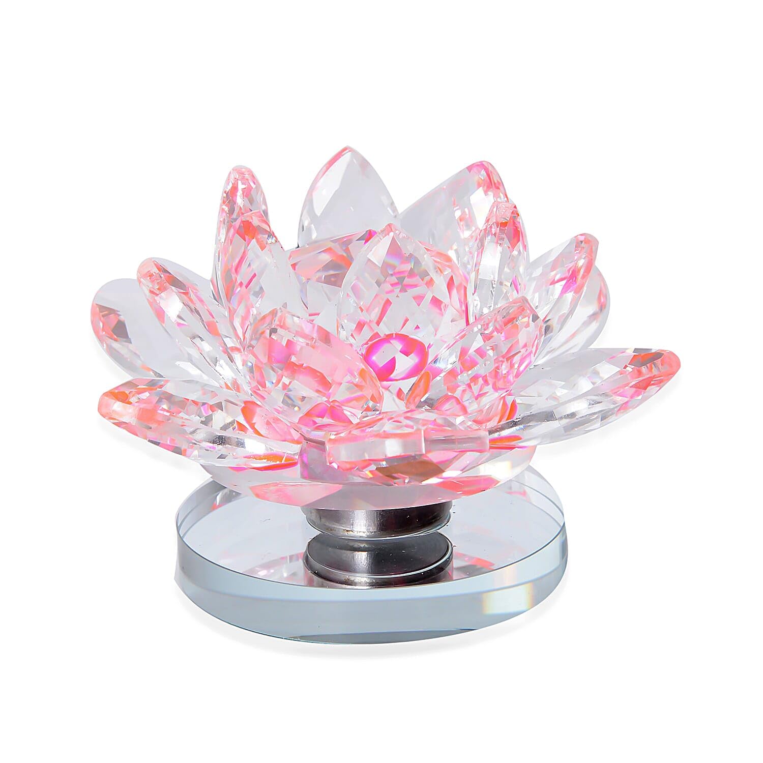SHOP LC DELIVERING JOY Set of 2 Pink Crystal Lotus Flower with Rotating Base Sculpted Decorations Birthday Box Case for Room Home Kitchen Table Decor - Image 5