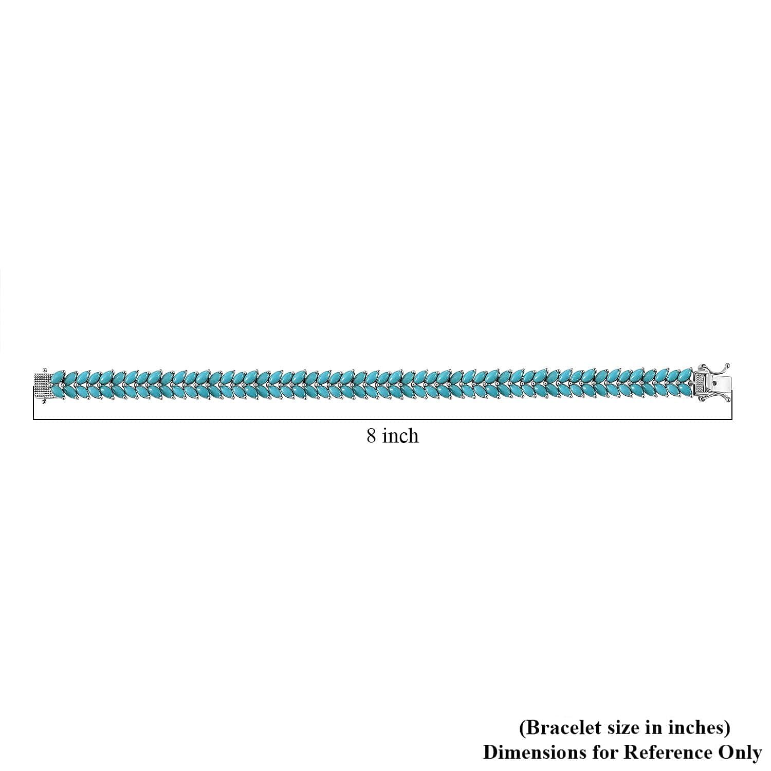 SHOP LC DELIVERING JOY Sleeping Beauty Turquoise 925 Sterling Silver Rhodium Plated Bracelet for Women Jewelry Birthday Christmas Gifts Size 7.25 Inches Ct 13.86 - Image 5