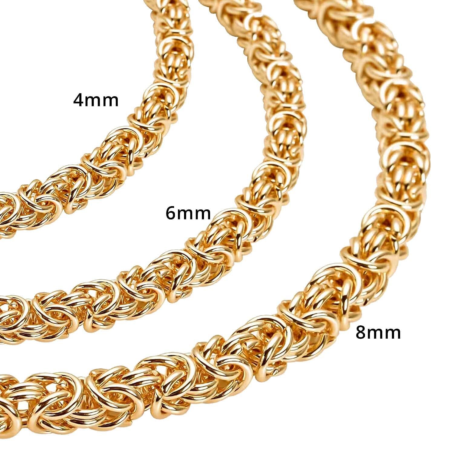 SHOP LC DELIVERING JOY Stainless Steel Byzantine Link Chain Chunky Necklaces for Women Size - 20 Inches Fashion Jewelry Unique Christmas Gifts for Her - Image 6