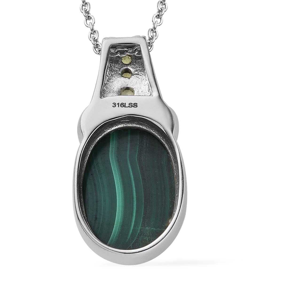 SHOP LC DELIVERING JOY Stainless Steel Malachite Peridot Birthstone Pendant Necklace for Women Jewelry Size 20" Birthday Christmas Gifts for Women - Image 5