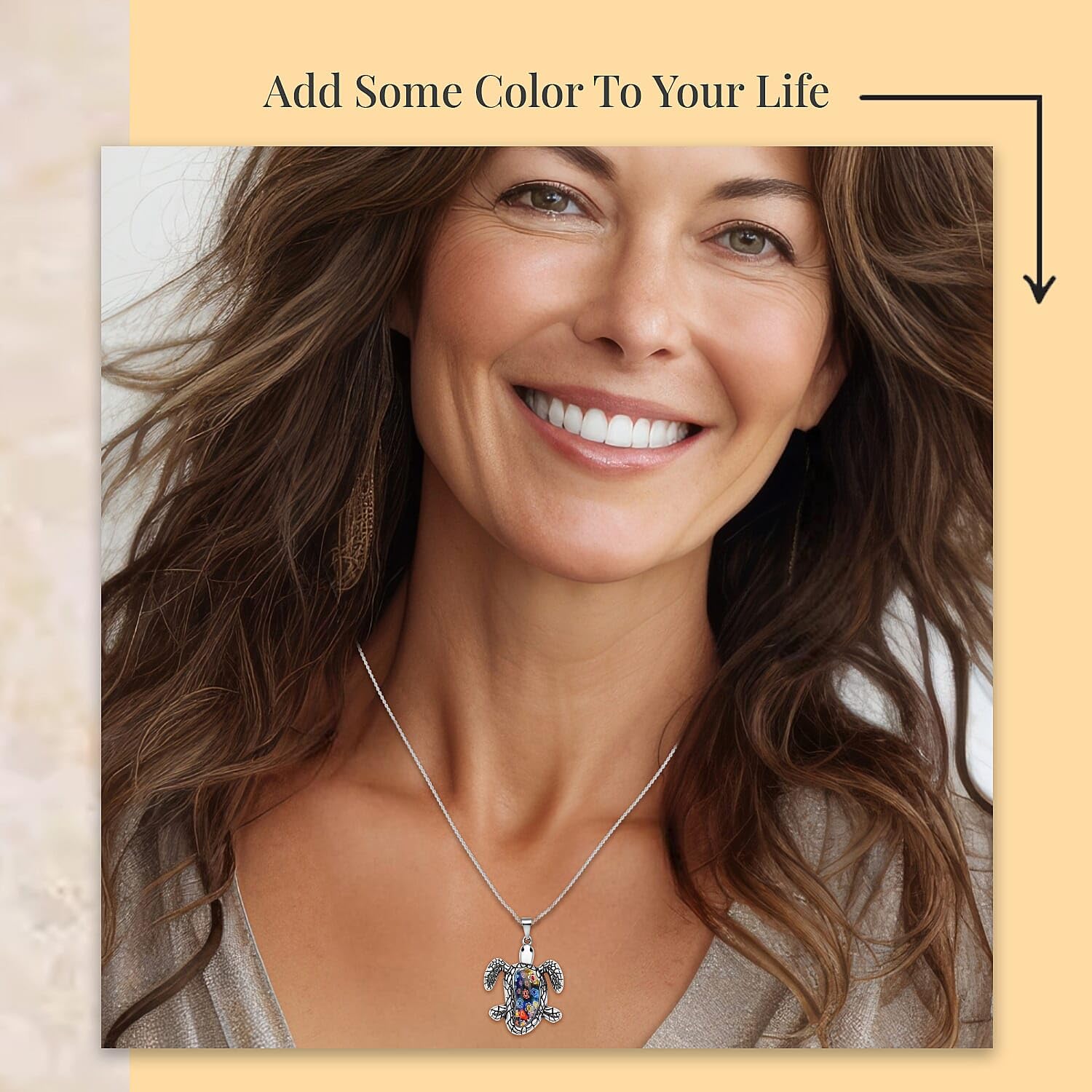 SHOP LC DELIVERING JOY Stainless Steel Multi Color Murano Style Glass Pendant Necklace Fashion Women Gifts Size 16" Best Friend Birthday Christmas Gifts for Women - Image 4