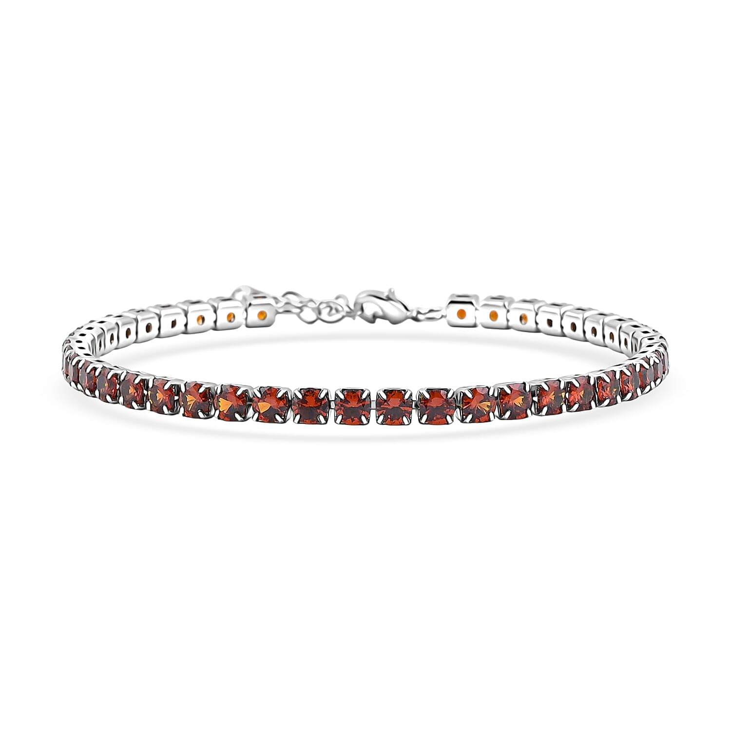 SHOP LC DELIVERING JOY Tresure Chest Simulated Red Sapphire Bracelet in Silvertone 7.50 In 9.65 ctw Christmas Gifts