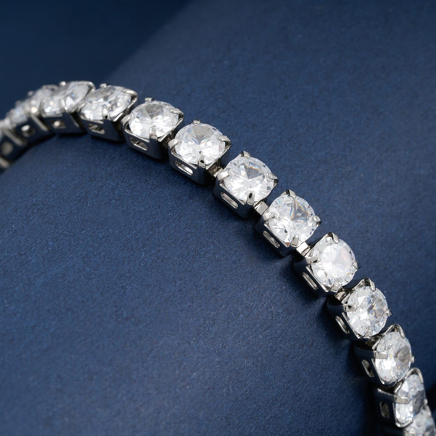 SHOP LC DELIVERING JOY Tresure Chest Simulated White Sapphire Bracelet in Silvertone 7.50 In 9.65 ctw Christmas Gifts - Image 2