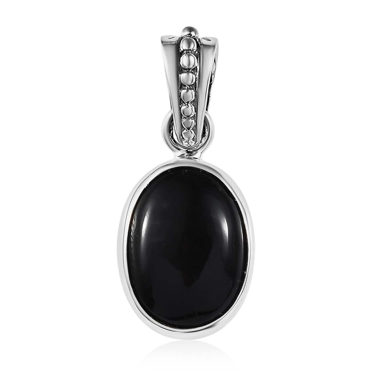 SHOP LC DELIVERING JOY Velvet Obsidian 925 Sterling Silver Solitaire Pendant for Women Jewelry Ct 4.51 Birthday Christmas Gifts for Women