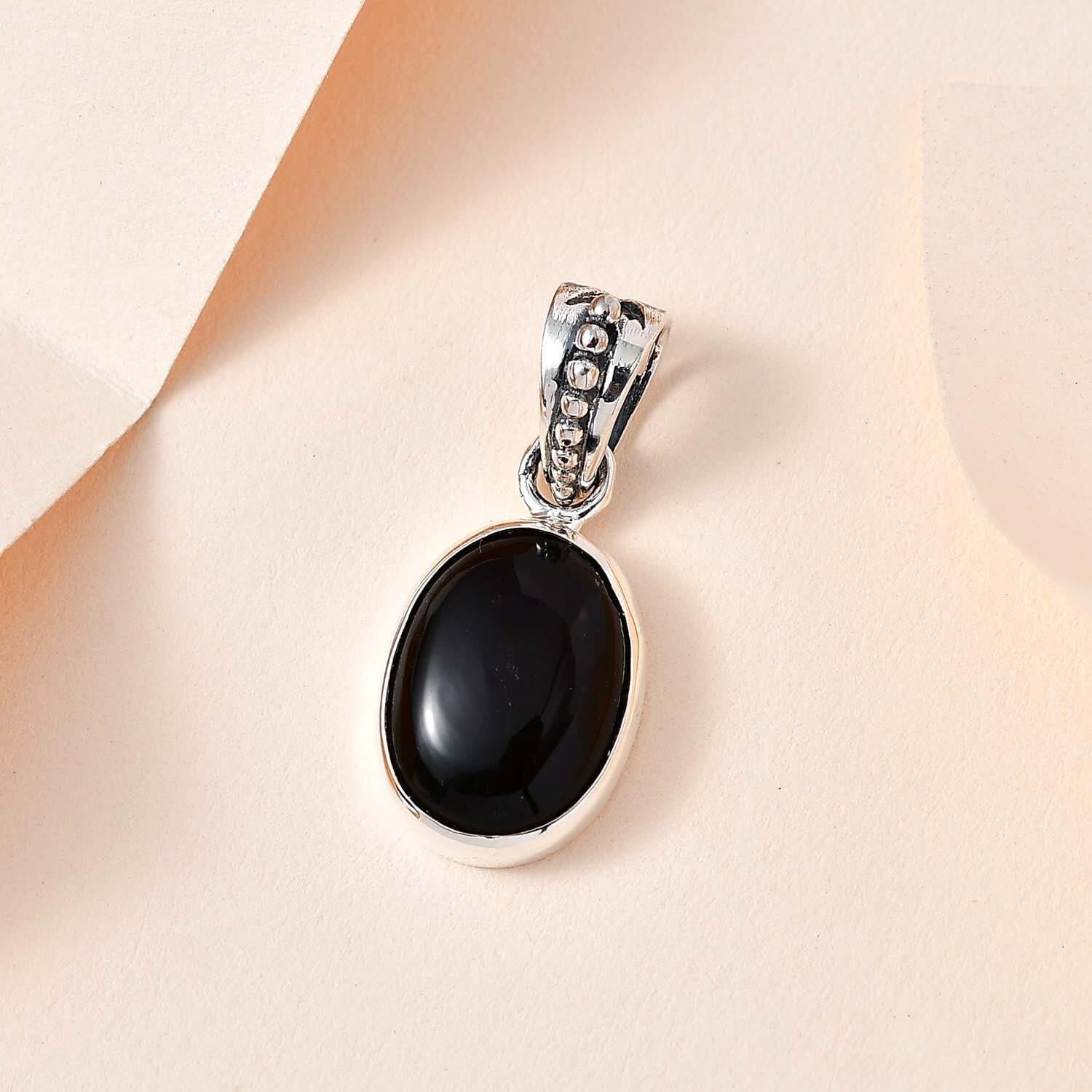SHOP LC DELIVERING JOY Velvet Obsidian 925 Sterling Silver Solitaire Pendant for Women Jewelry Ct 4.51 Birthday Christmas Gifts for Women - Image 2