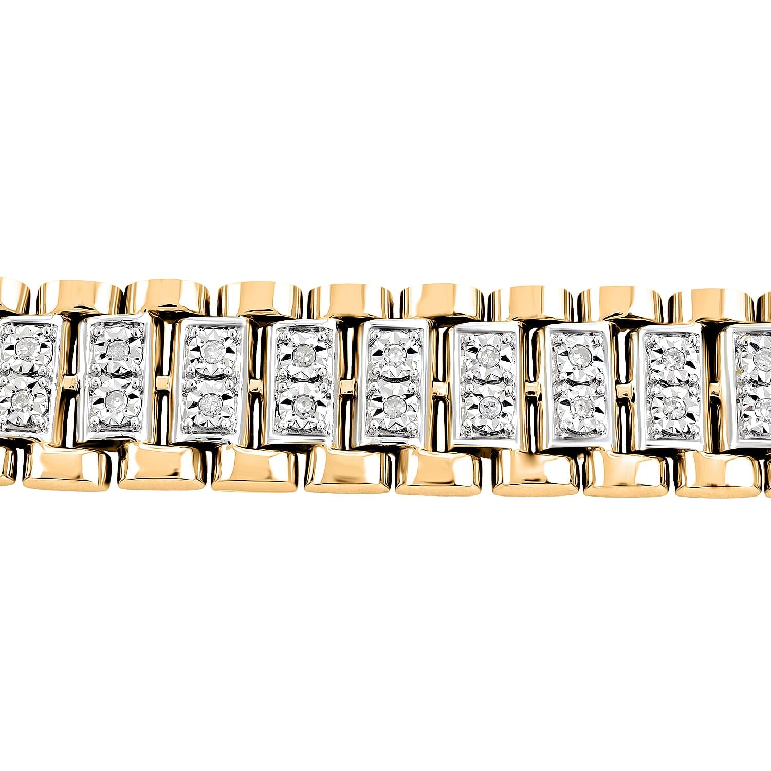 SHOP LC DELIVERING JOY White Diamond 1.00 ctw Bracelet in 14K Yellow Gold Over and Sterling Silver 8.50 In Christmas Gifts - Image 2