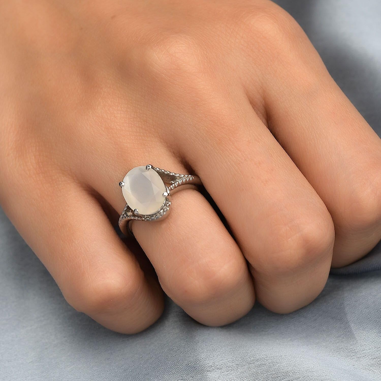 SHOP LC DELIVERING JOY White Moonstone Ring for Women Stainless Steel Ct 2.5 Birthday Christmas Gifts for Women - Image 5