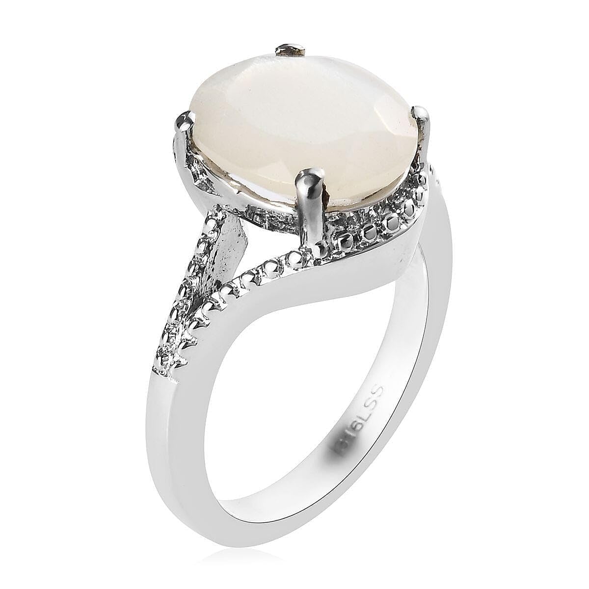 SHOP LC DELIVERING JOY White Moonstone Ring for Women Stainless Steel Ct 2.5 Birthday Christmas Gifts for Women - Image 6