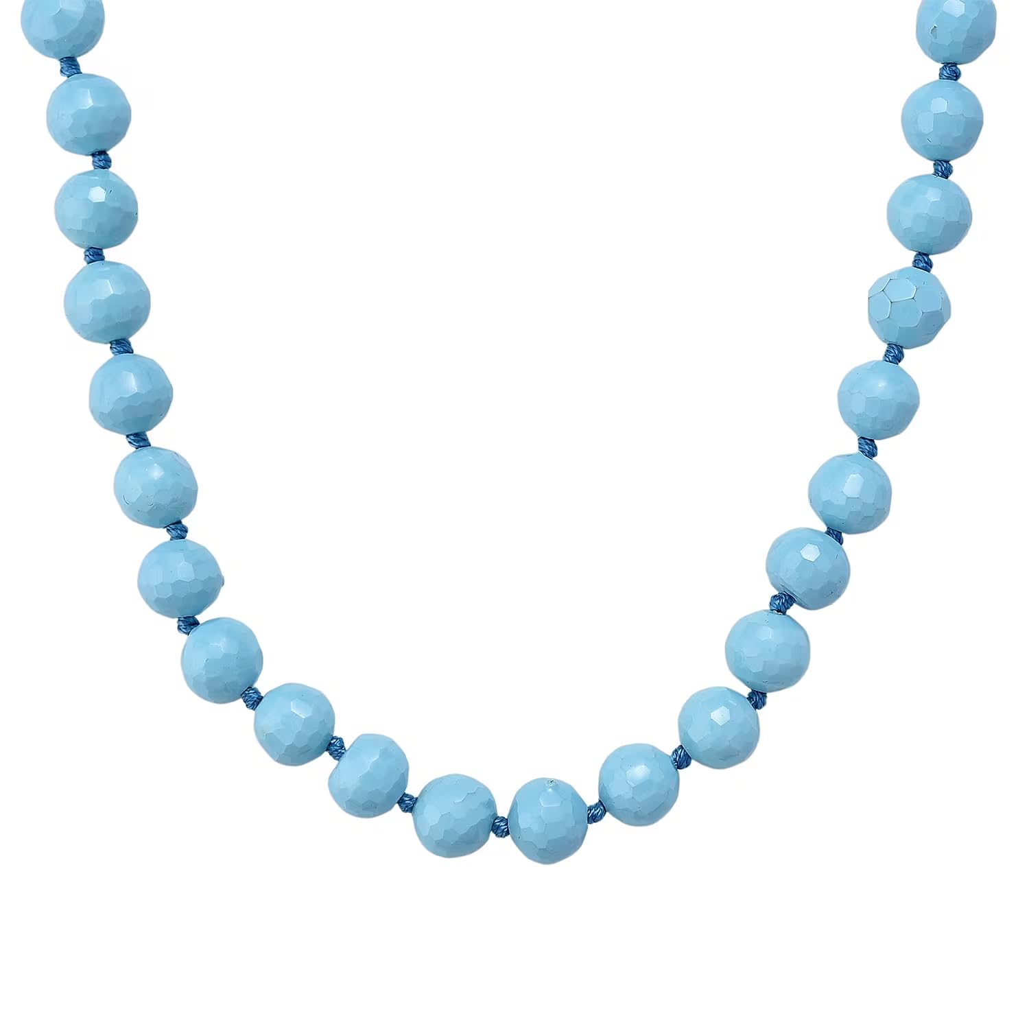 Shop LC Faceted Sleeping Beauty Color Shell Pearl Necklace 18-20 Inches in Stainless Steel