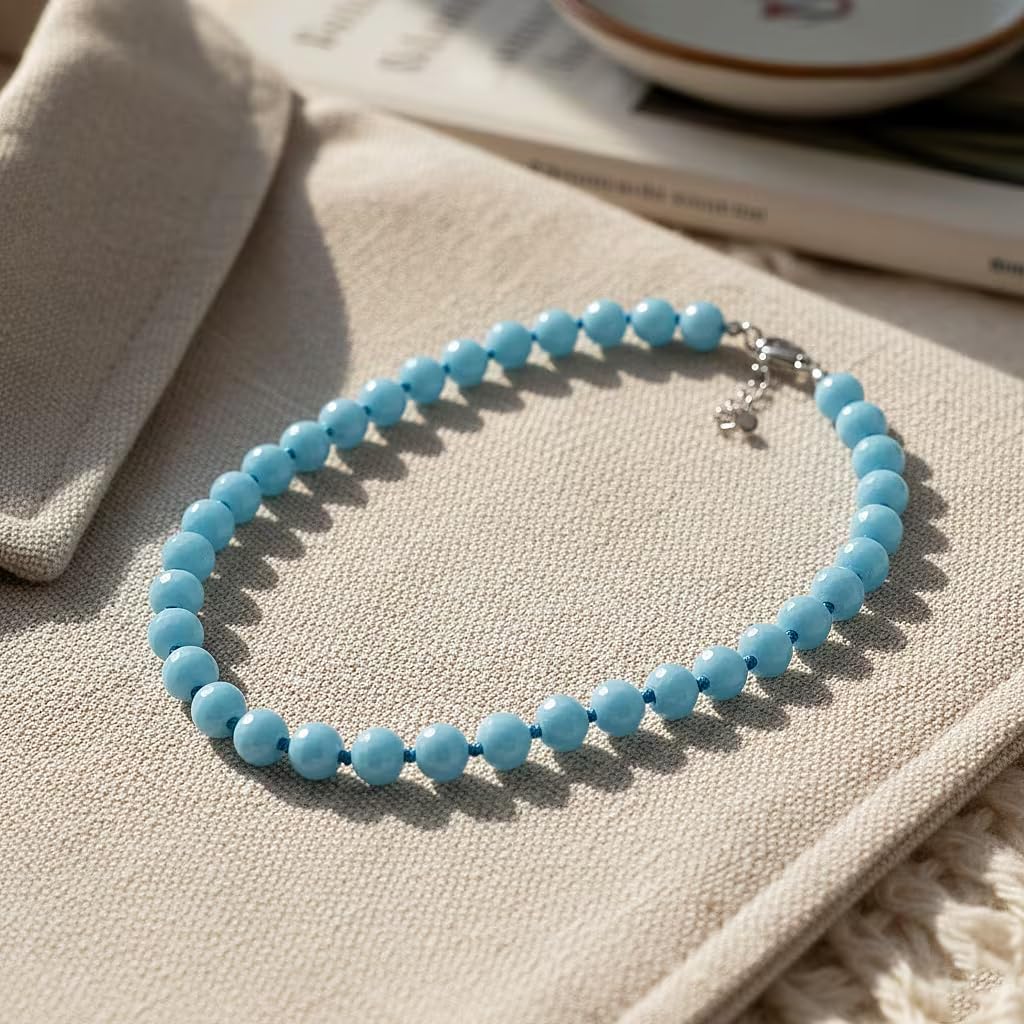 Shop LC Faceted Sleeping Beauty Color Shell Pearl Necklace 18-20 Inches in Stainless Steel - Image 2