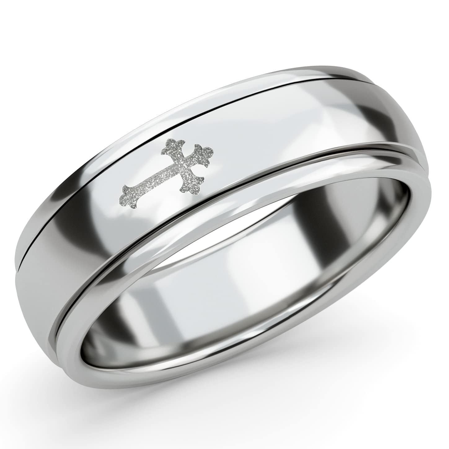 Shop LC Mens Womens Cross Prayer Spinner Band Ring 925 Sterling Silver Statement Boho Handmade Stress Relieving Jewelry Gifts - Image 6