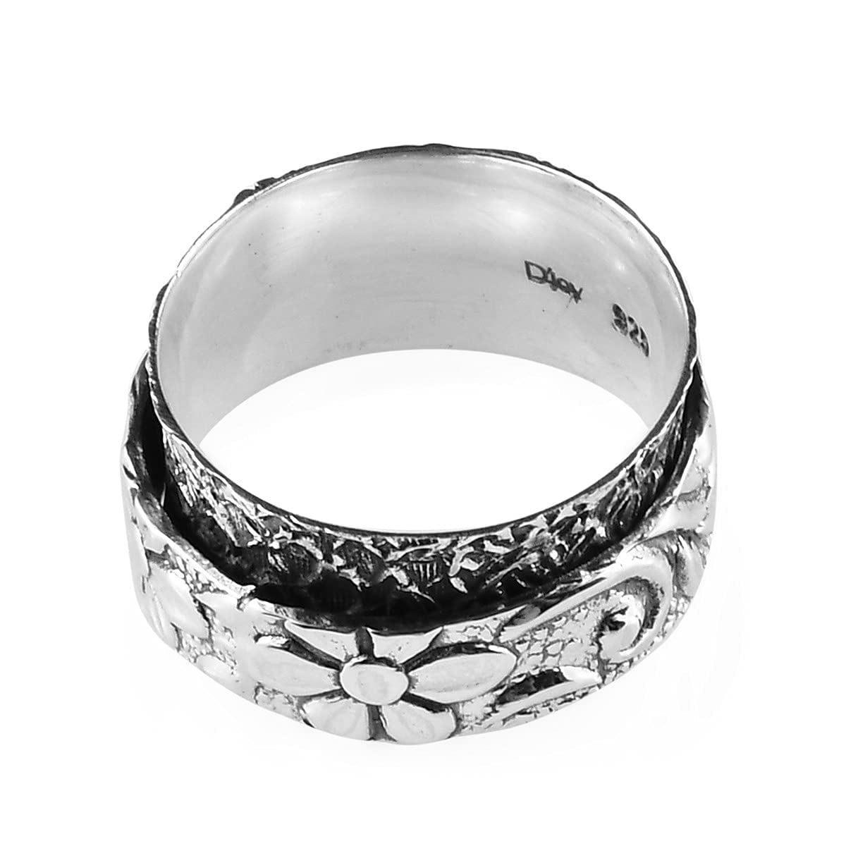 Shop LC Mens Womens Spinner Band Ring 925 Sterling Silver Statement Boho Handmade Stress Relieving Jewelry Gifts - Image 6
