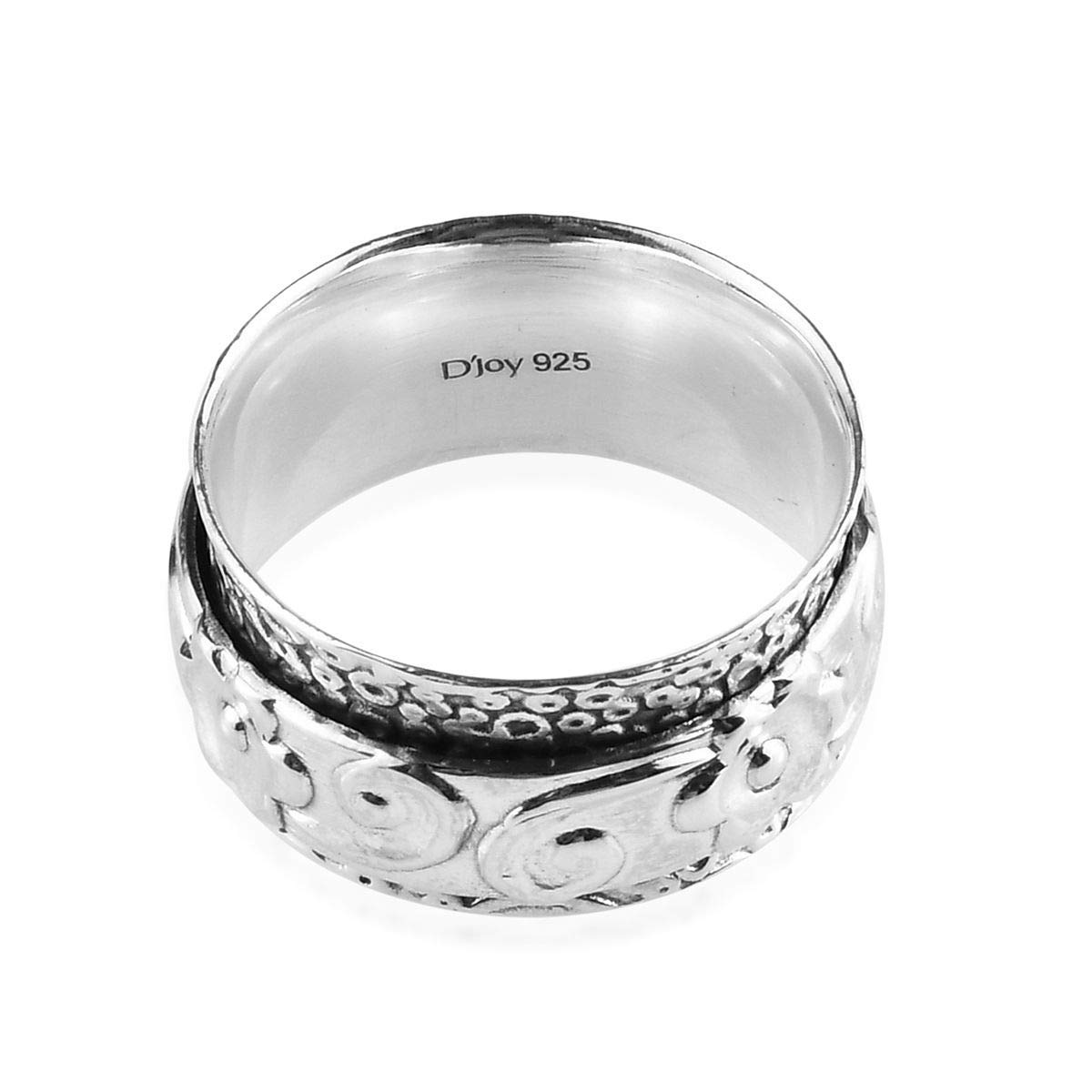 Shop LC Mens Womens Spinner Band Ring 925 Sterling Silver Statement Boho Handmade Stress Relieving Jewelry Gifts - Image 6