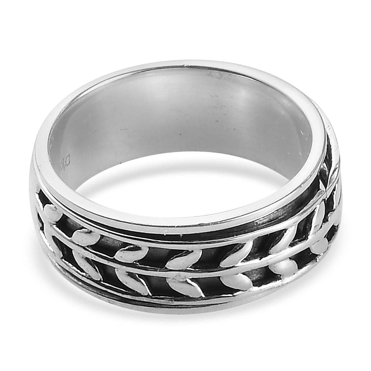 Shop LC Mens Womens Spinner Band Ring 925 Sterling Silver Statement Boho Handmade Jewelry Gifts Stress Relieving Size 10 - Image 8