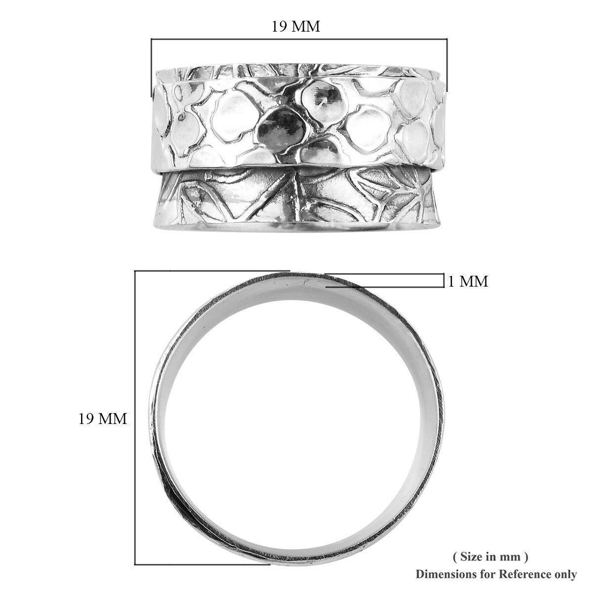 Shop LC Mens Womens Spinner Band Ring 925 Sterling Silver Statement Boho Handmade Stress Relieving Jewelry Gifts - Image 7