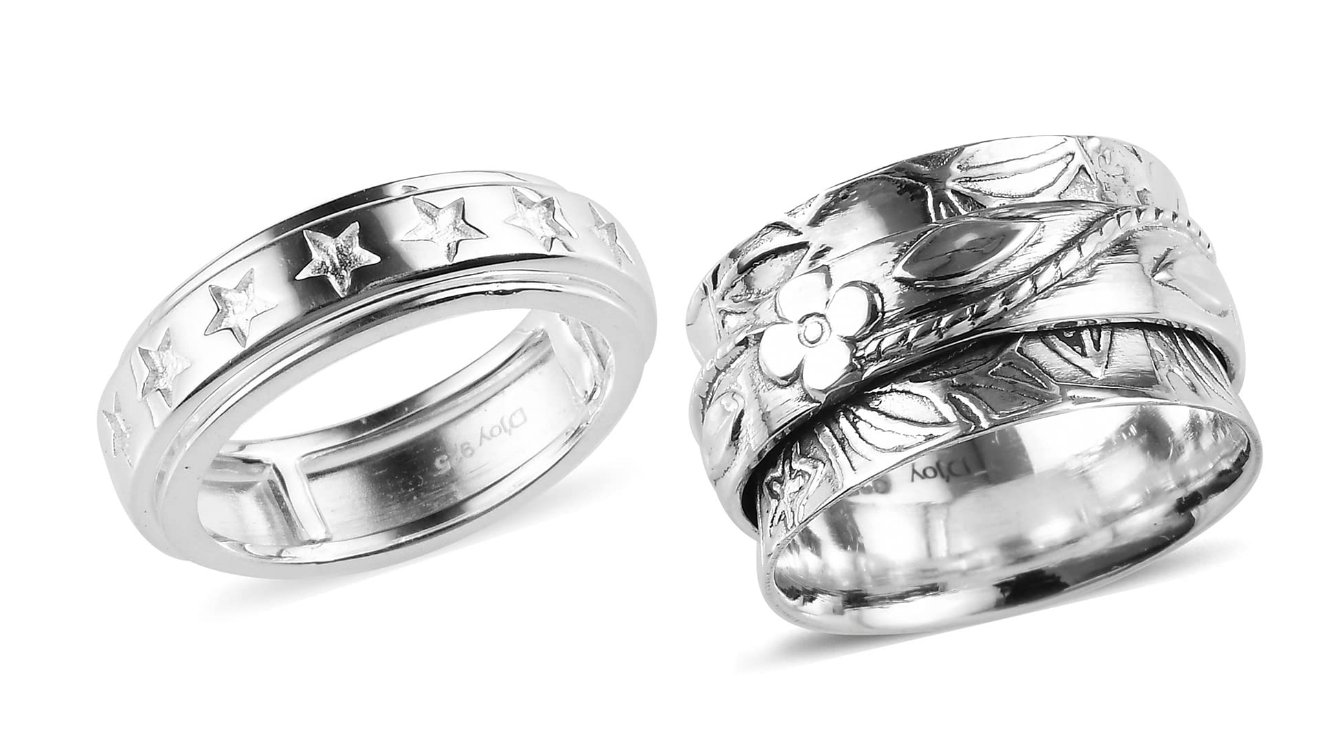 Shop LC Mens Womens Spinner Band Ring 925 Sterling Silver Statement Boho Handmade Stress Relieving Jewelry Gifts