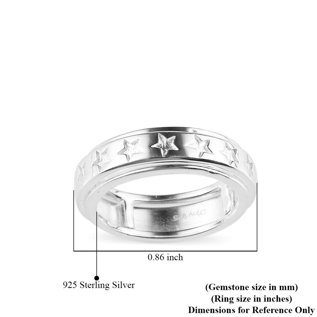 Shop LC Mens Womens Spinner Band Ring 925 Sterling Silver Statement Boho Handmade Stress Relieving Jewelry Gifts - Image 9