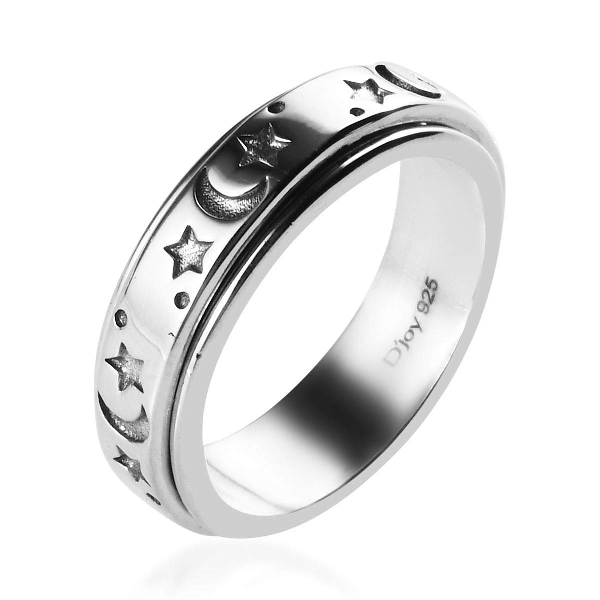 SHOP LC DELIVERING JOY Mens Womens Spinner Band Ring 925 Sterling Silver Statement Boho Handmade Stress Relieving Jewelry Gifts Size 10 - Image 6