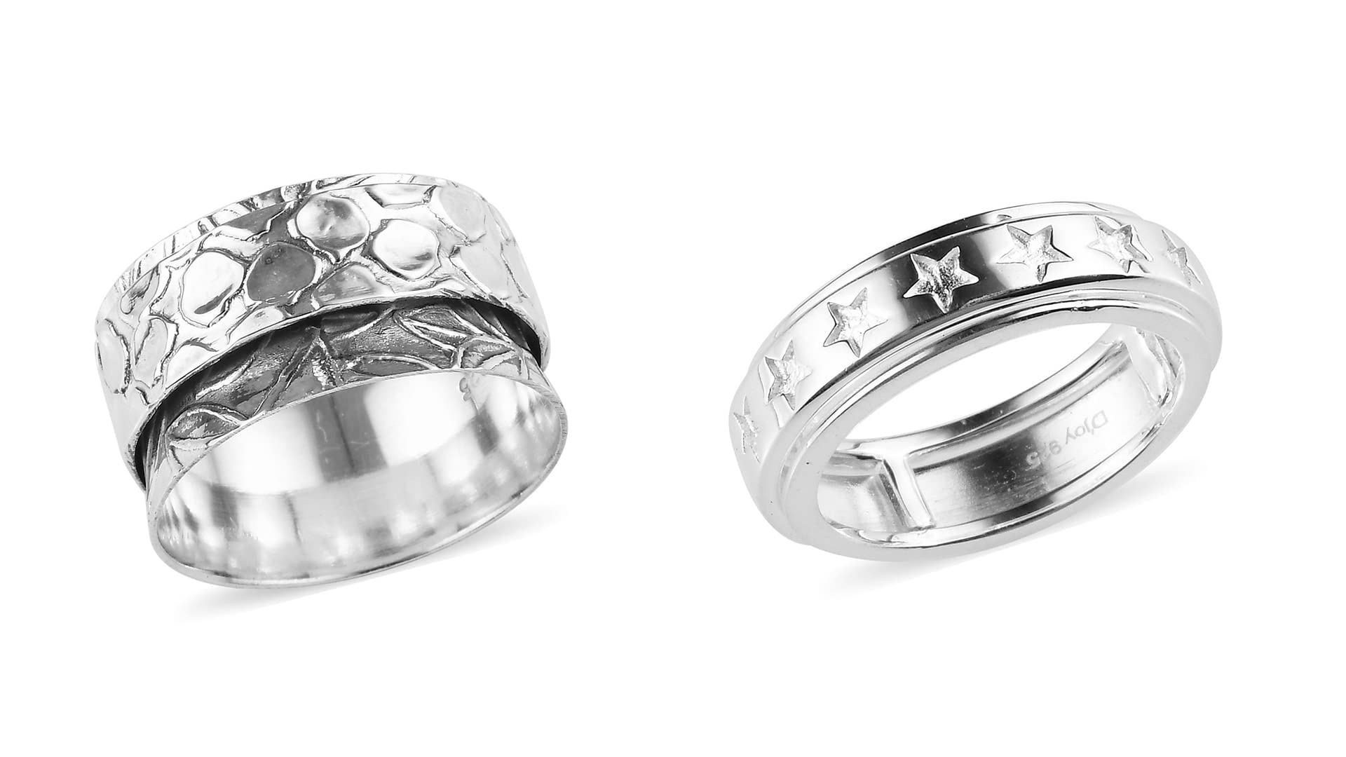 Shop LC Mens Womens Spinner Band Ring 925 Sterling Silver Statement Boho Handmade Stress Relieving Jewelry Gifts Size 10